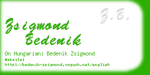 zsigmond bedenik business card